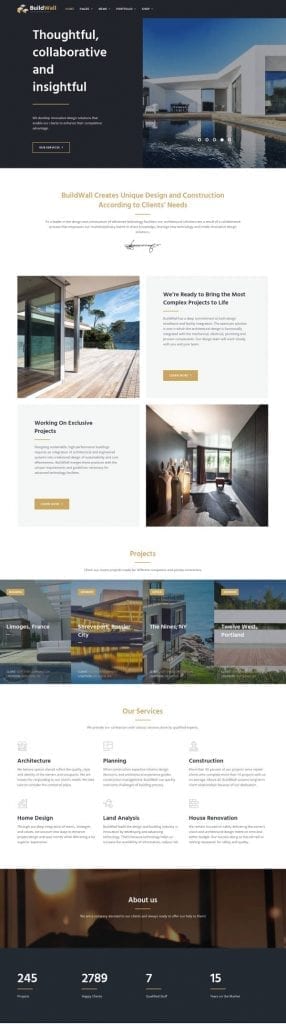 buildwall architecture wordpress theme