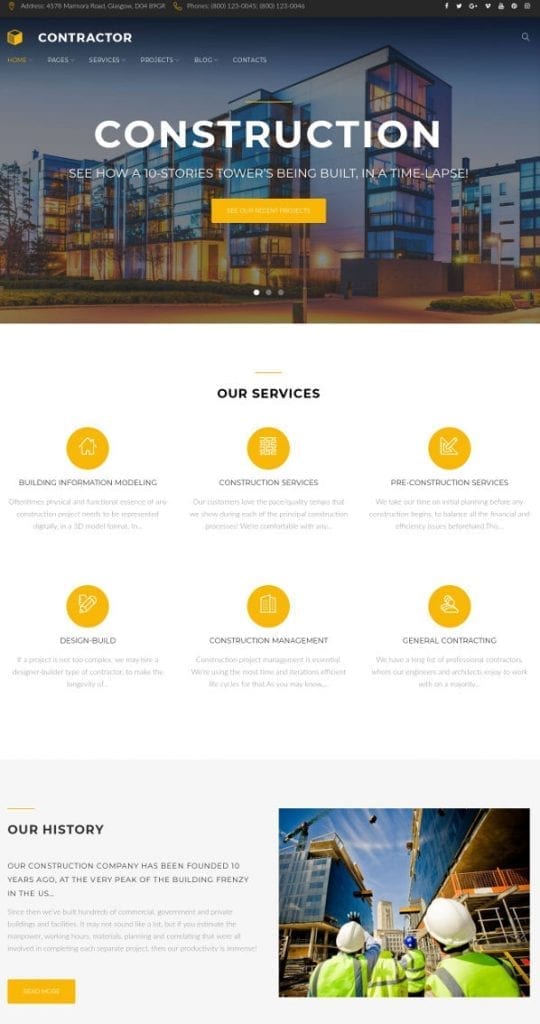 contractor - architecture wordpress themes